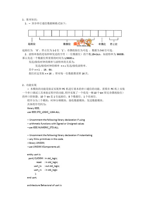 异步串行通信的实现 包含源程序