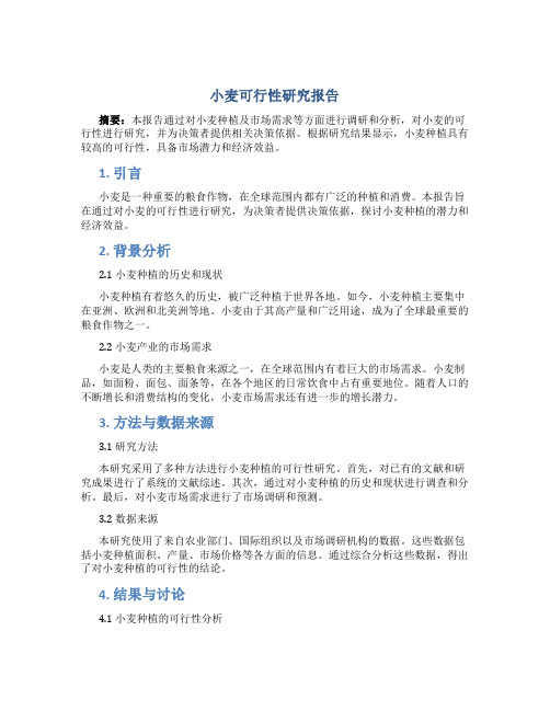 小麦可行性研究报告