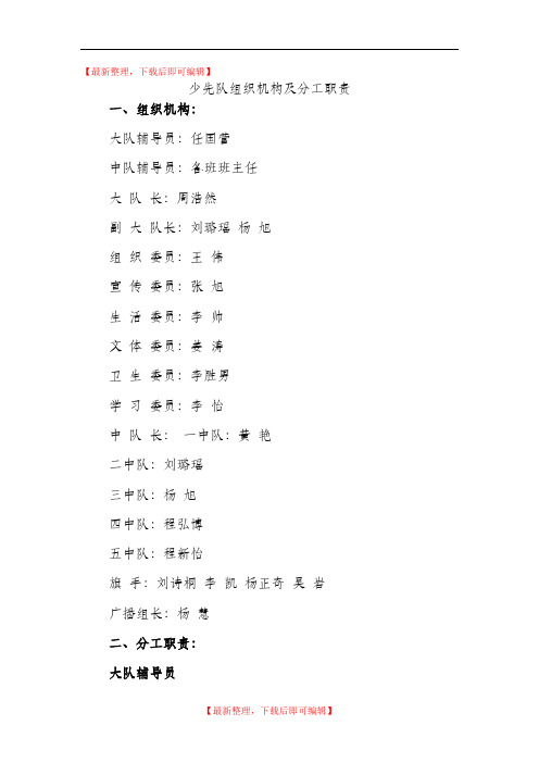少先队组织机构及分工职责(精编文档).doc