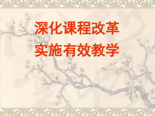 教师培训资料《深化课程改革实施有效教学》PPT