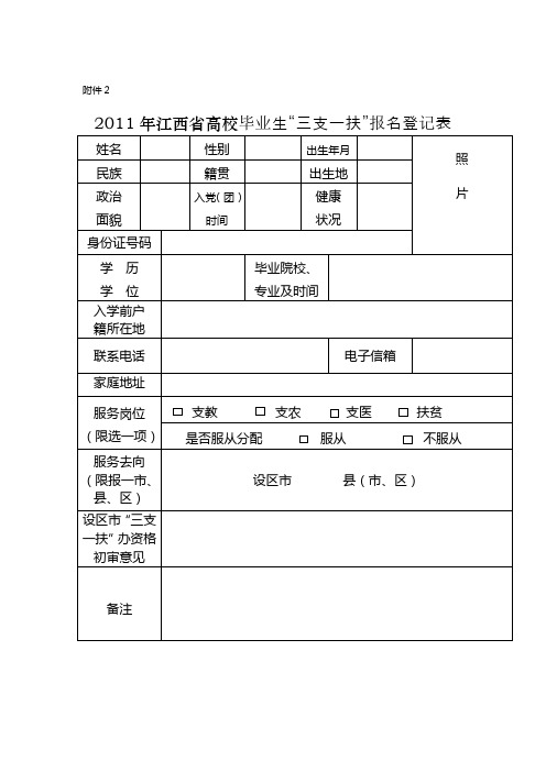 三支一扶表格