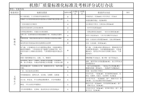 机修厂厂区安全质量标准化及考核评分办法(新改)