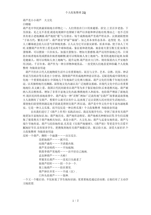 葫芦是小小葫芦大文化