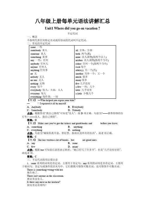 八年级上册Unit 1语法讲解