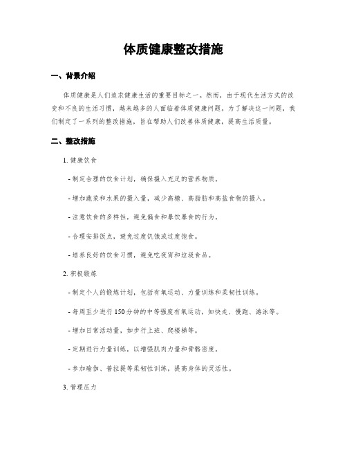 体质健康整改措施