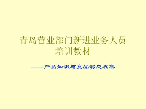 业务上岗培训(产品知识)