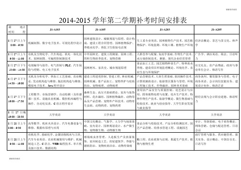 20142015学年第二学期补考时间安排表 .doc