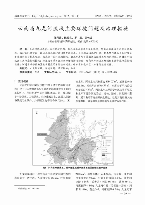 云南省九龙河流域主要环境问题及治理措施