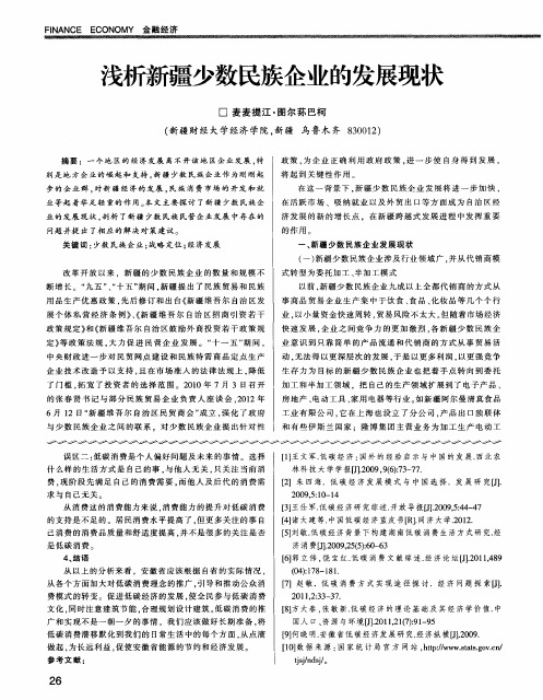 浅析新疆少数民族企业的发展现状