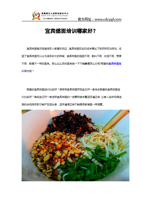 宜宾燃面培训哪家好？