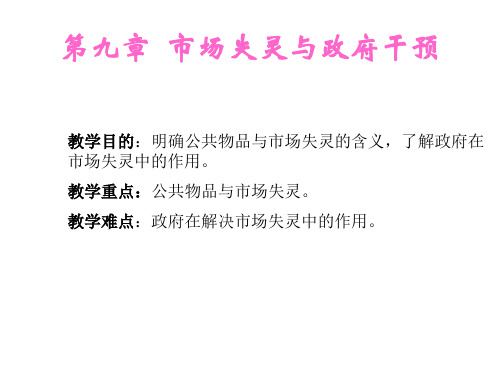 第九章市场失灵与政府干预ppt课件