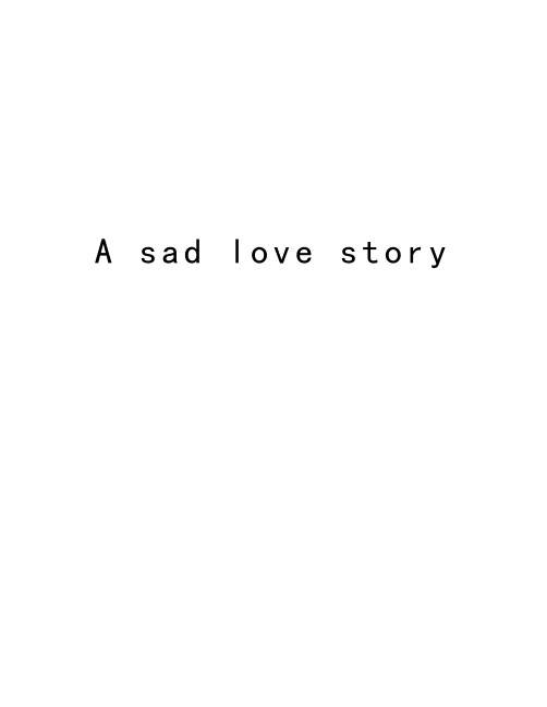 A sad love story教程文件
