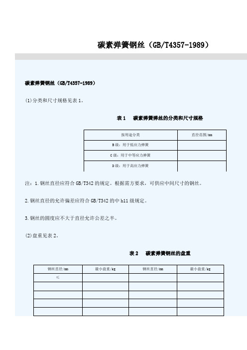 GBT4357-1989碳素弹簧钢丝