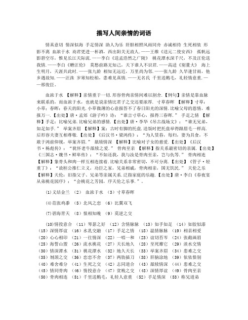 描写人间亲情的词语