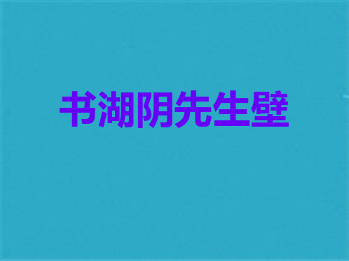《书湖阴先生壁》(共18张PPT)