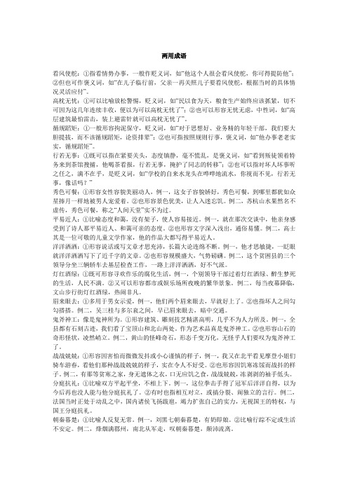 两用成语