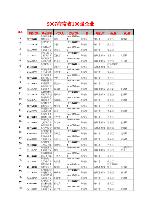 海南百强企业