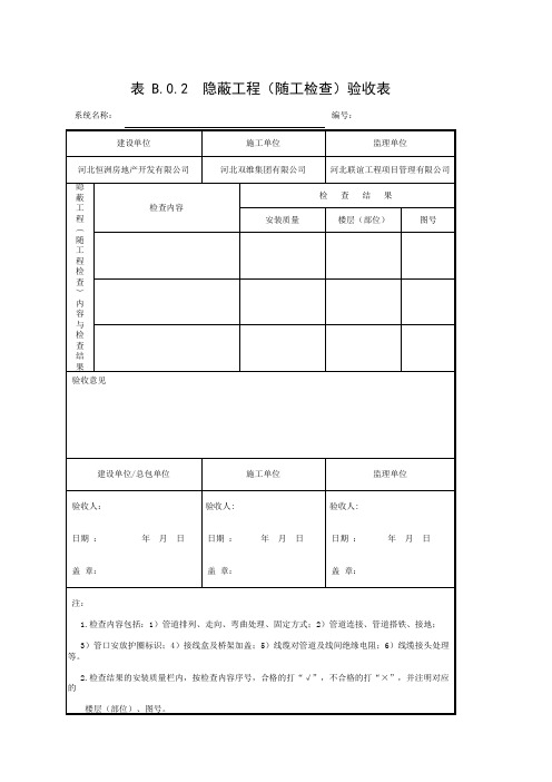 001-表B.0.2  隐蔽工程(随工检查)验收表