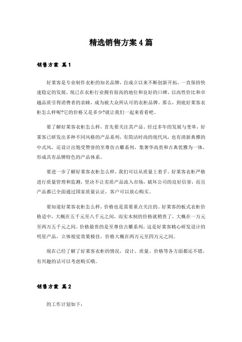 精选销售方案4篇