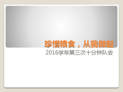 十分钟队会---珍惜粮食,从我做起课件