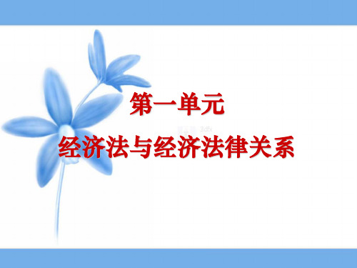 第一单元 经济法与经济法律关系解剖