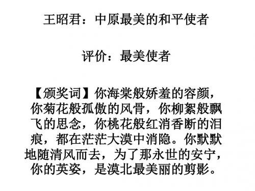 古代人物颁奖辞