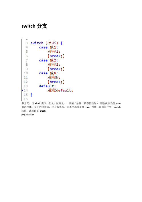 php8基础语法之switch分支