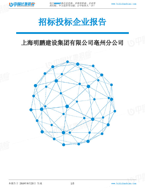 上海明鹏建设集团有限公司亳州分公司_中标190923