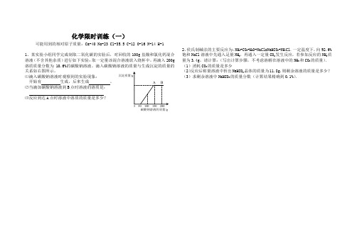 初中化学限时训练习题