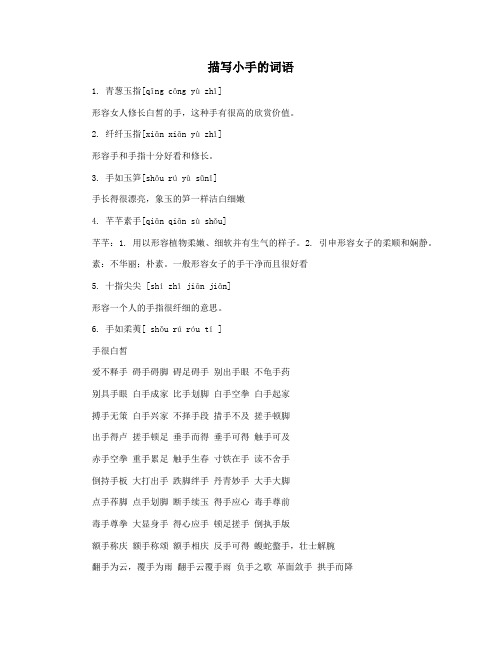 描写小手的词语