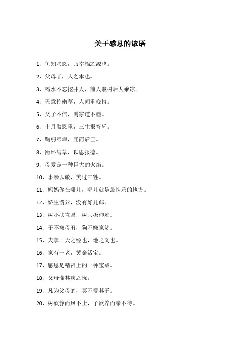 关于感恩的谚语