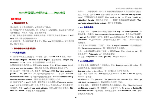 初中英语语法专题讲座06——情态动词