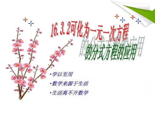 16.3.2分式方程的应用 2