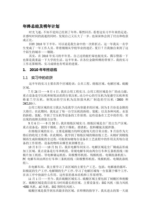 2010年年终总结及明年计划
