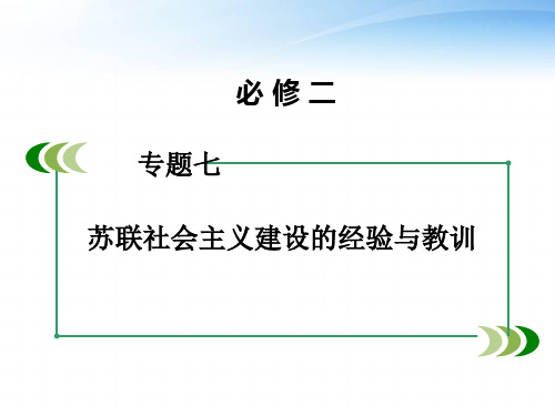 苏联社会主义建设的经验与教训复习
