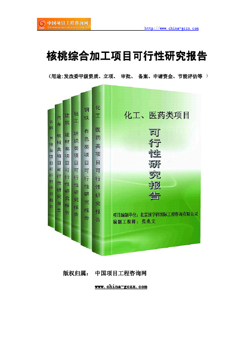 核桃综合加工项目可行性研究报告(专业经典案例)