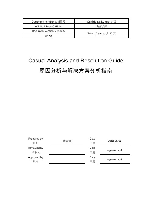 原因分析与解决方案分析(CAR )