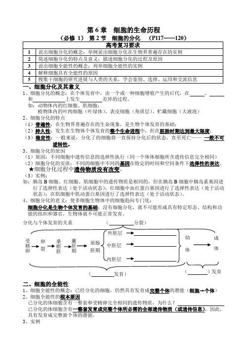 高三生物《细胞的分化、衰老、凋亡和癌变》一轮复习教学案
