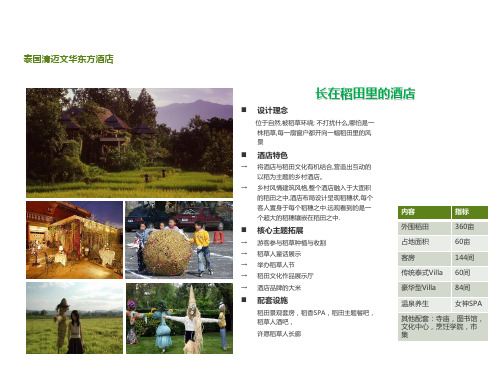 泰国清迈文华东方酒店案例(稻田度假酒店)