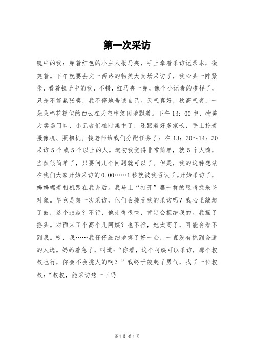 第一次采访_高三作文