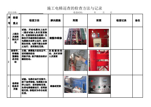 施工电梯巡查的检查方法与记录 图文