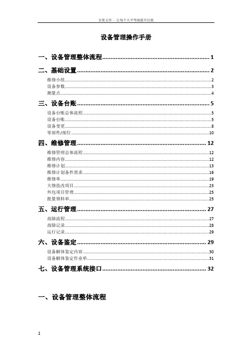 设备管理操作手册修订版