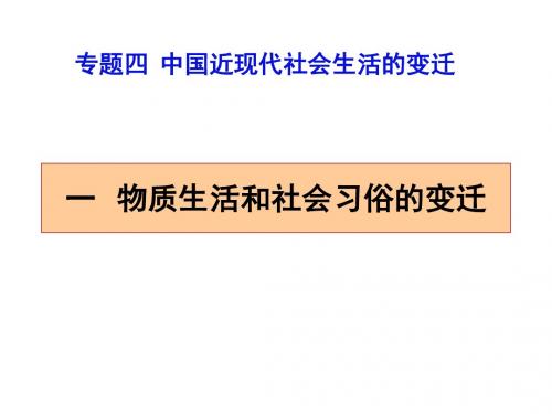 新人教版高一历史必修2专题二物质生活和社会习俗的变迁课件(2013高考)