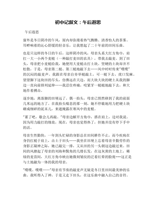 初中记叙文：午后遐思