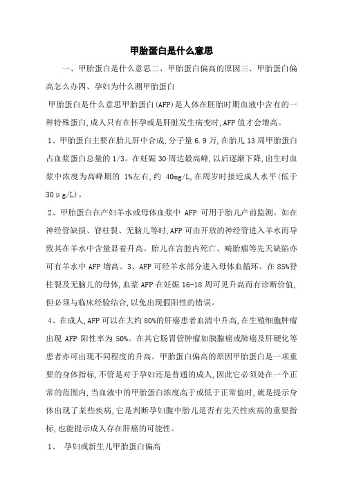 甲胎蛋白是什么意思