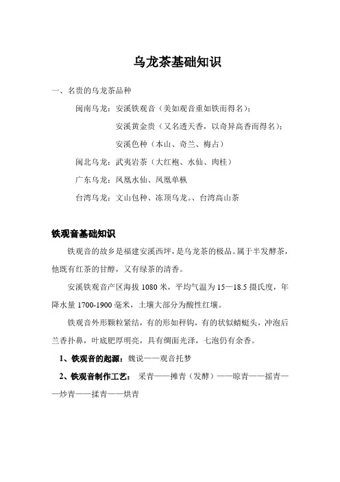 乌龙茶基础知识