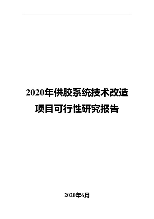 2020年供胶系统技术改造项目可行性研究报告