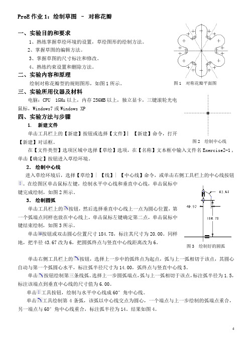 ProE作业1-草图绘制-对称花瓣-参考步骤