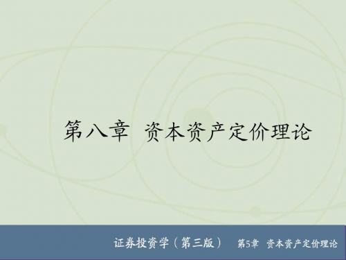 证券投资第8章资本资产定价理论