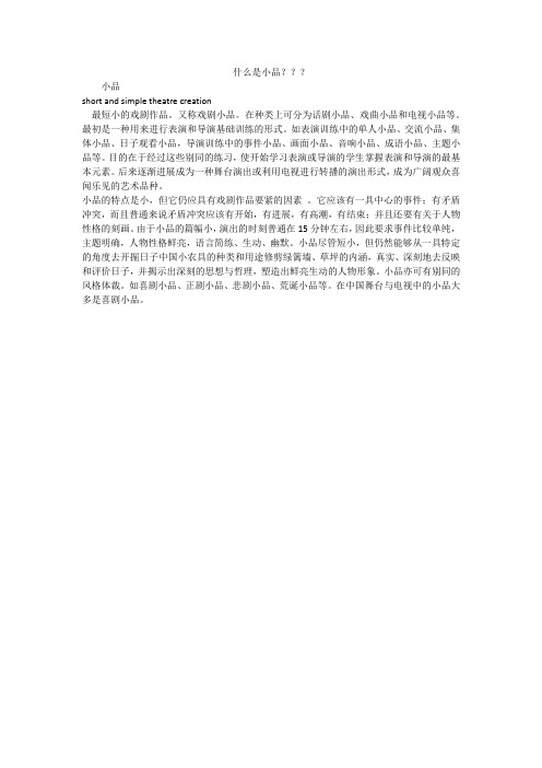 什么是小品？？？